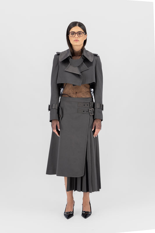 Hybrid column pleats skirt