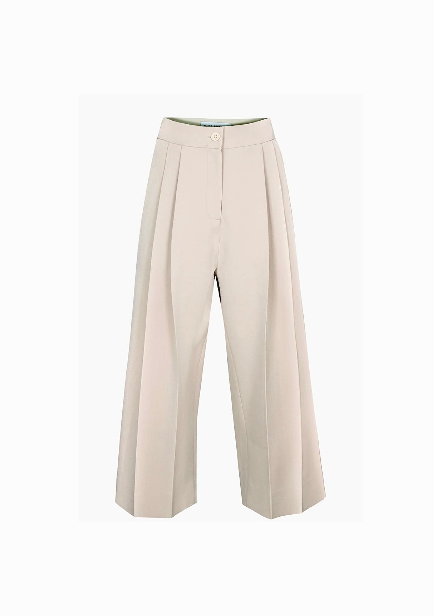 Structured front pleats pants