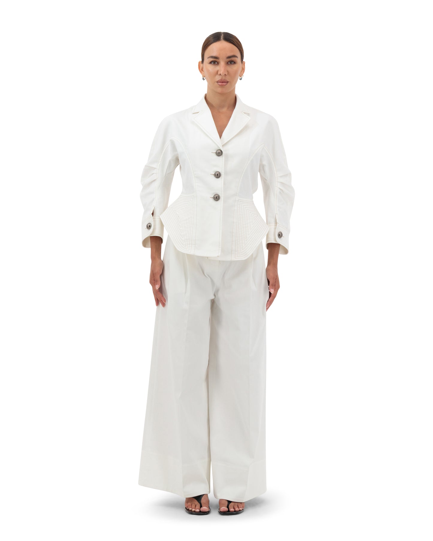 Oversized tailored pleats pants