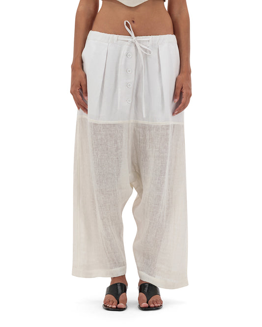Drop Crotch Linen Pants