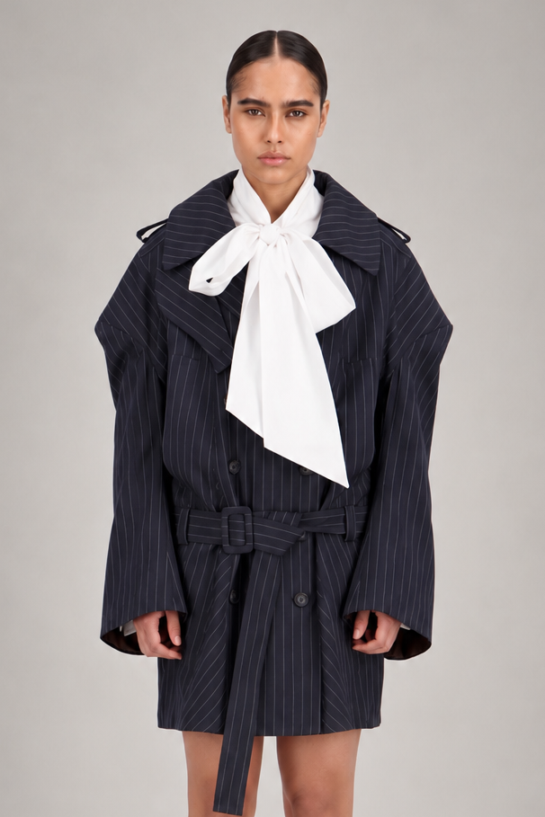 Hybrid Double-Sleeved Belted Coat