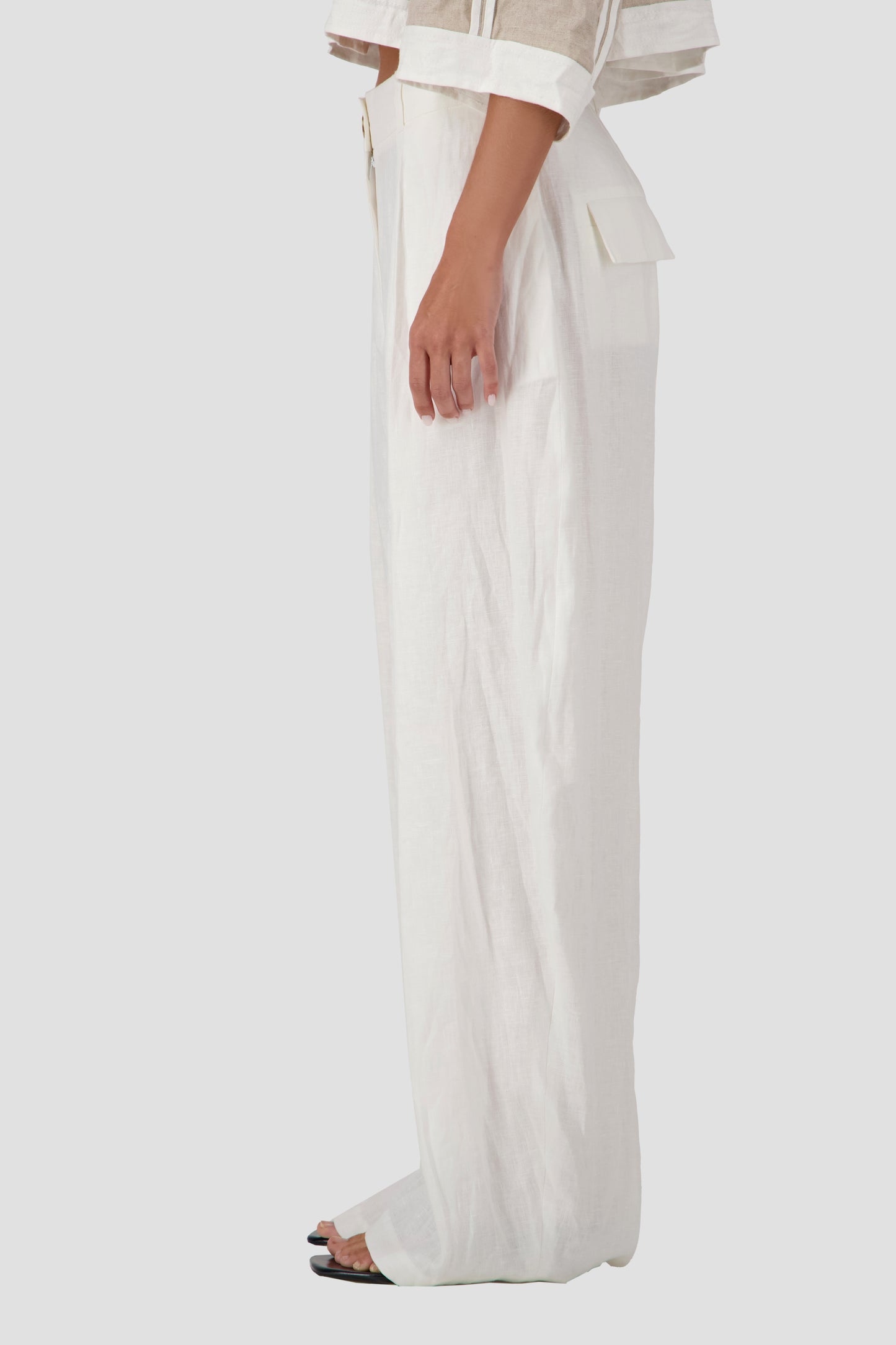 Engineered tailored linen pants