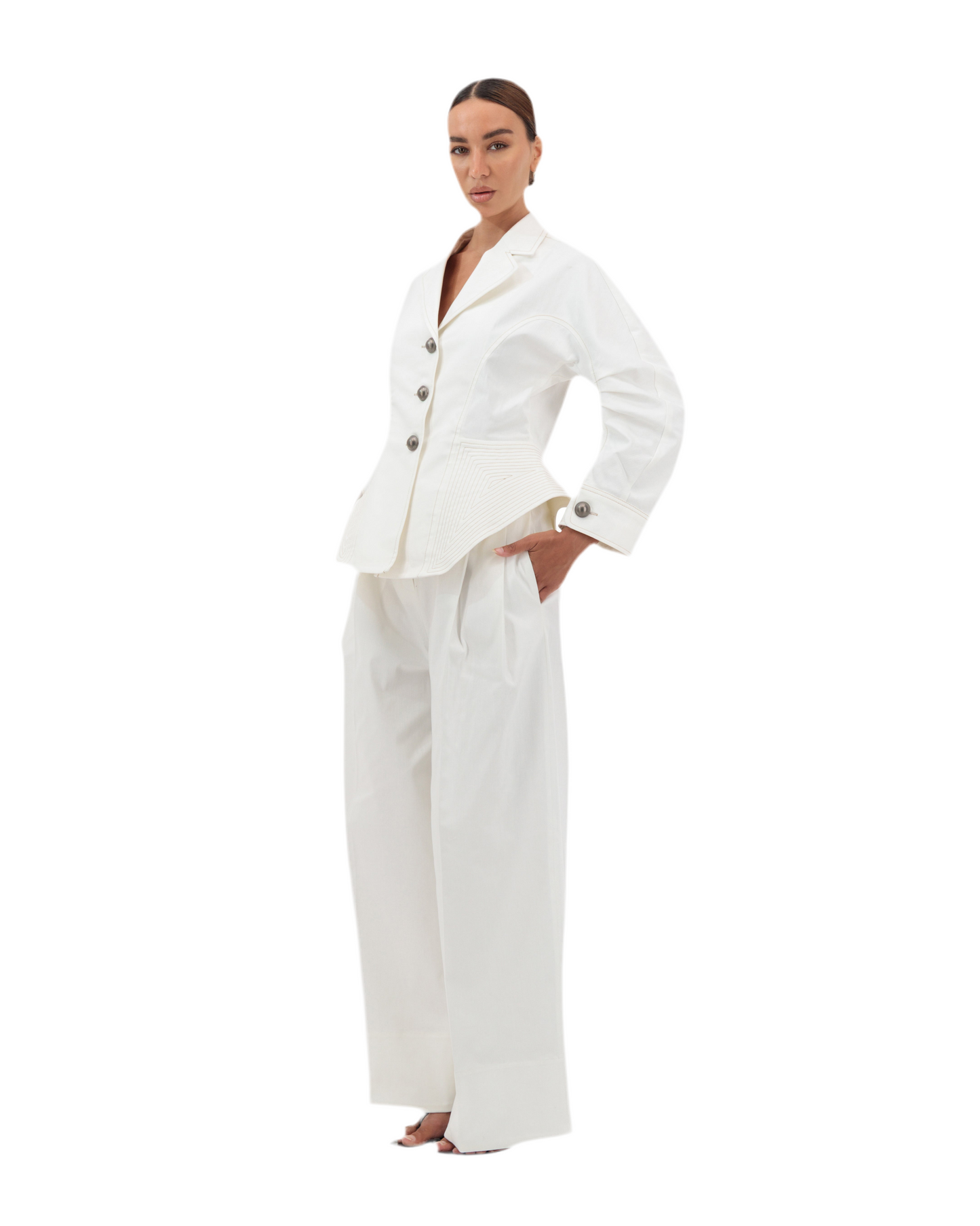 Tailored column pants