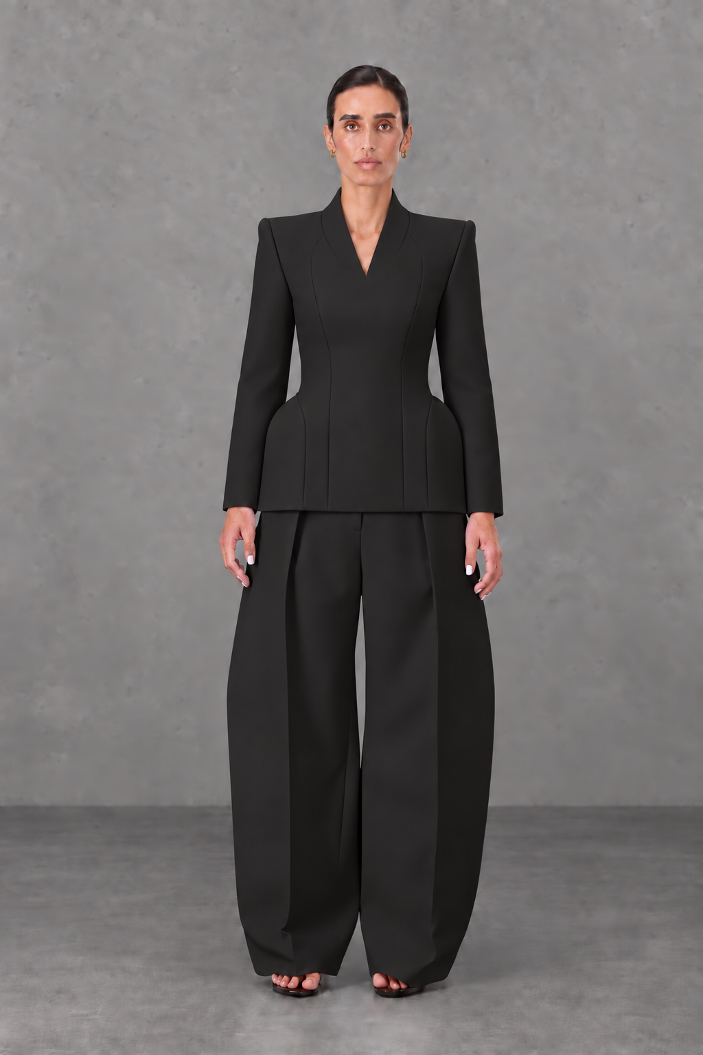 Long sleeve sculpted top