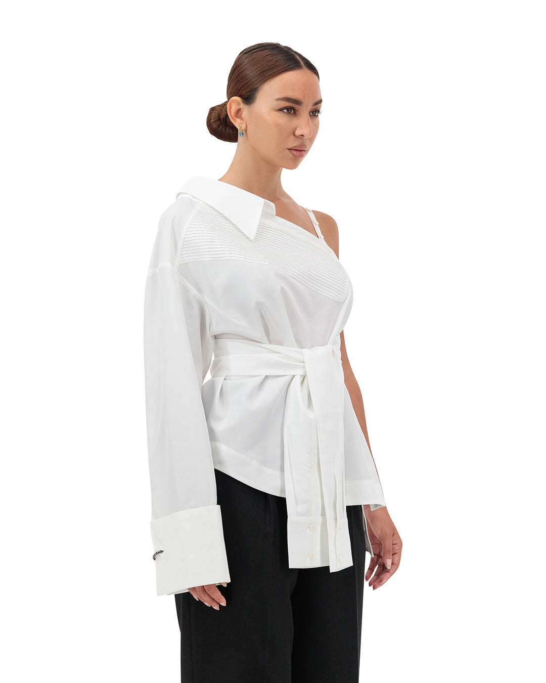Deconstructed one sleeve shirt