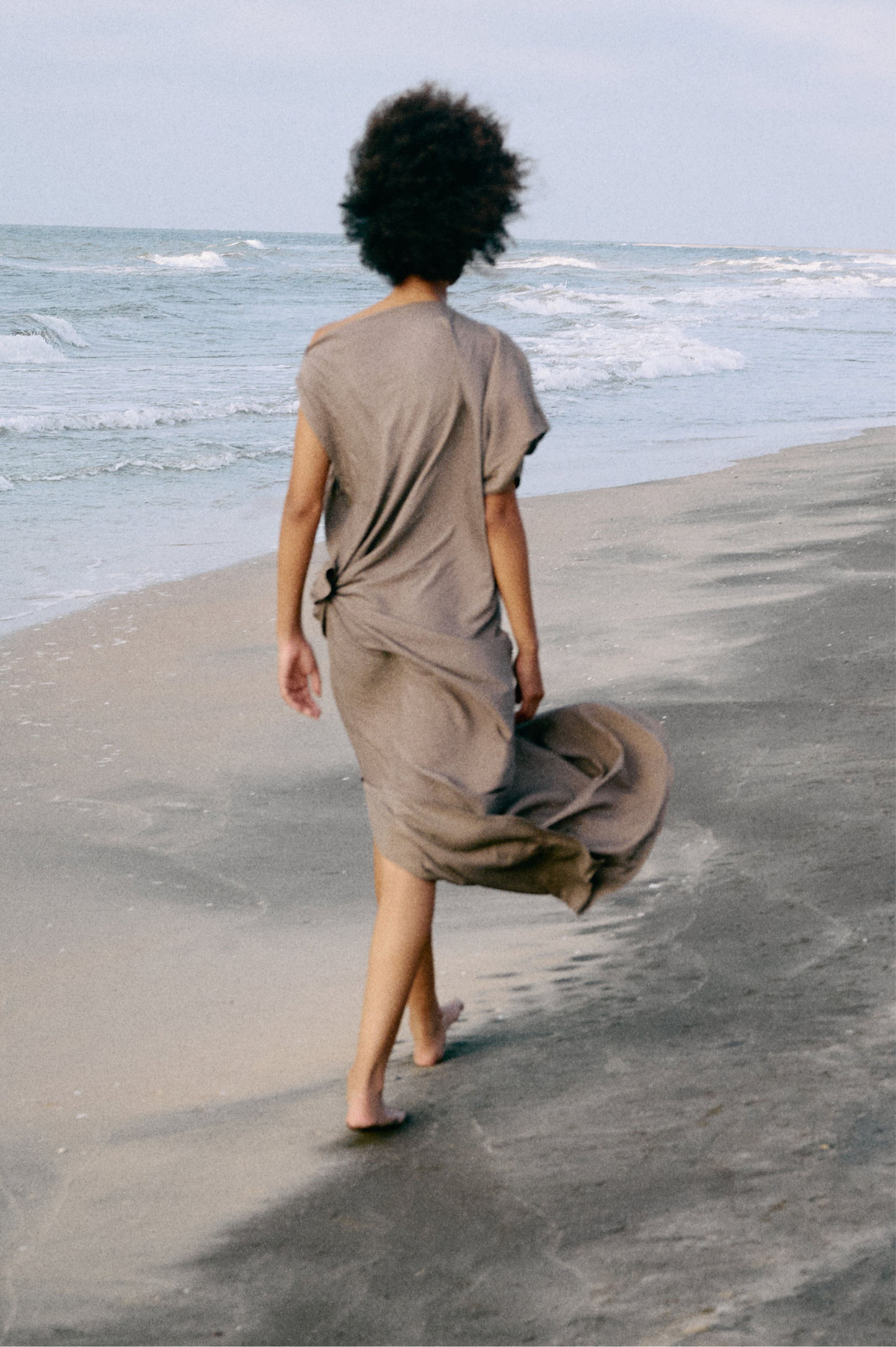 Side tie asymmetric dress