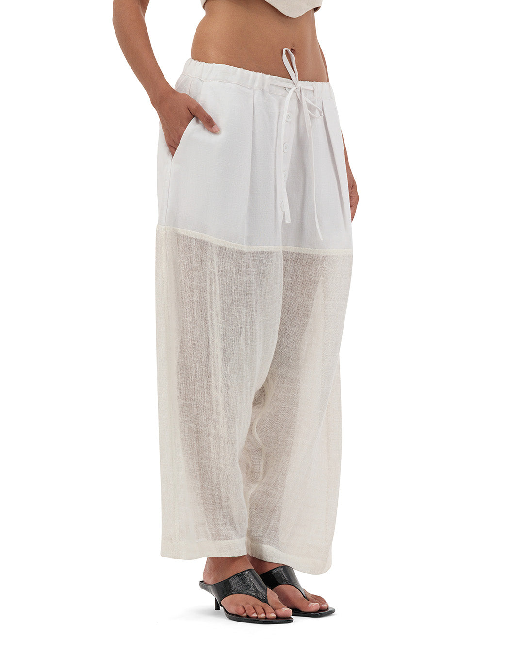 Drop Crotch Linen Pants