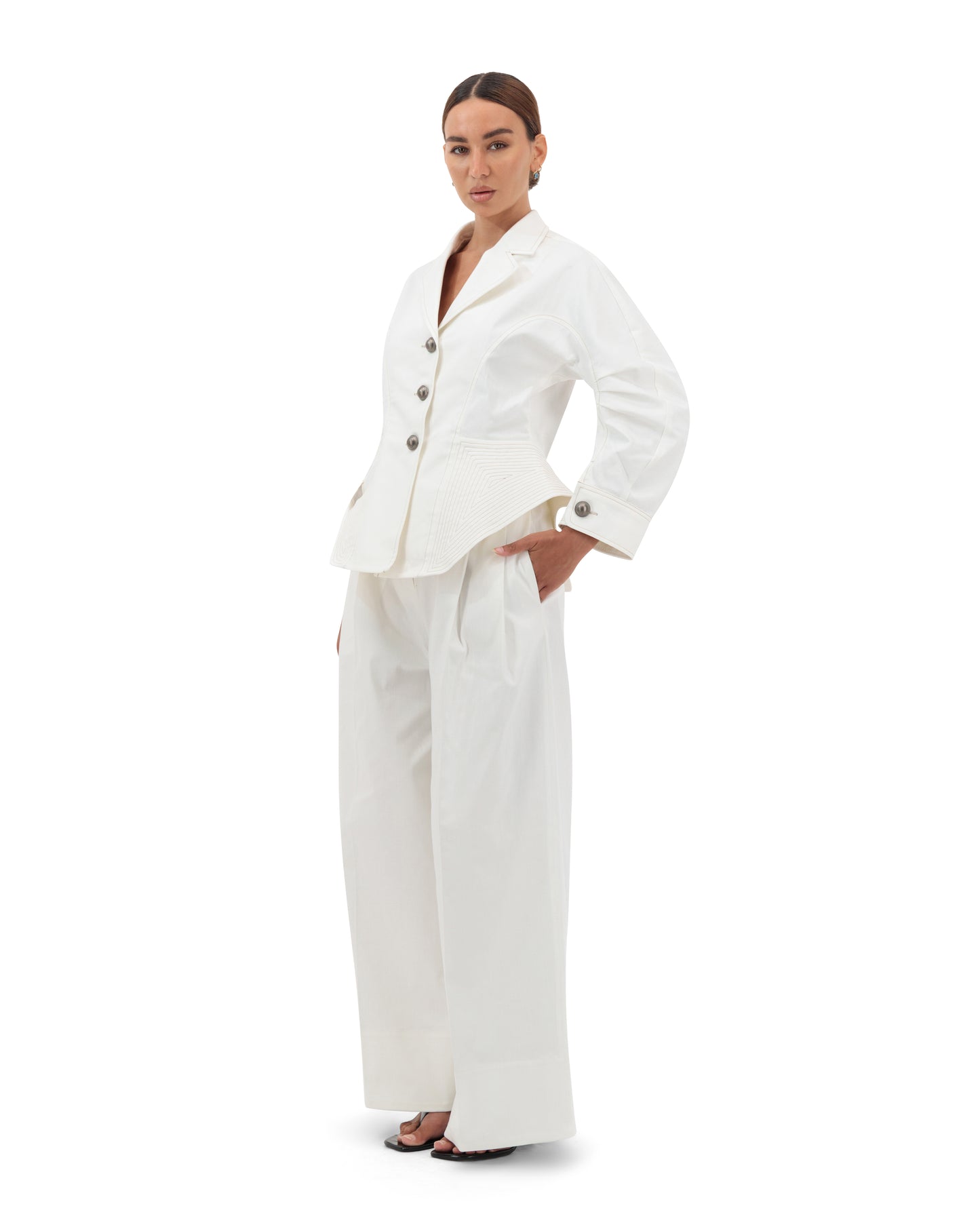 Oversized tailored pleats pants