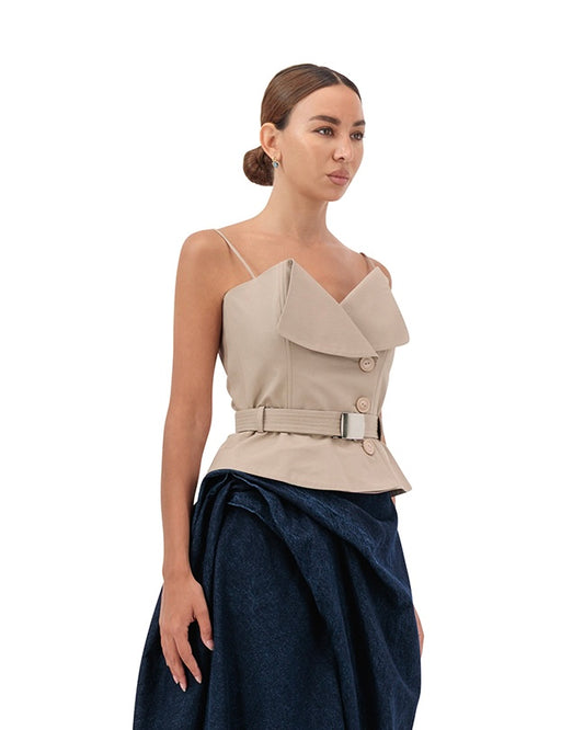 Military belted bustier