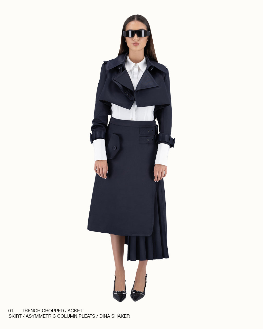 Asymmetric column pleats skirt - release 3