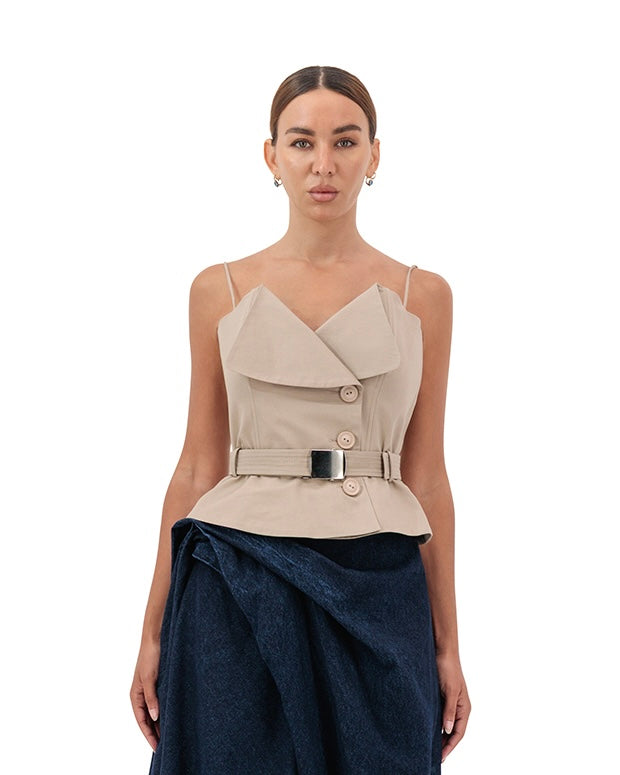 Military belted bustier