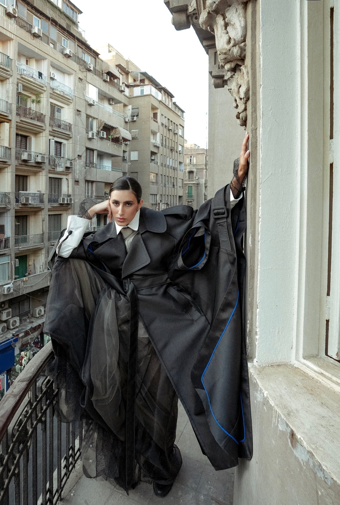 Sculptural Trench Cape