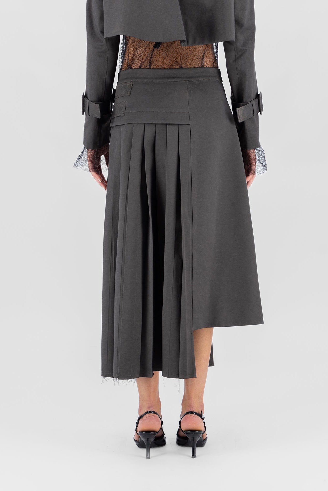 Hybrid column pleats skirt