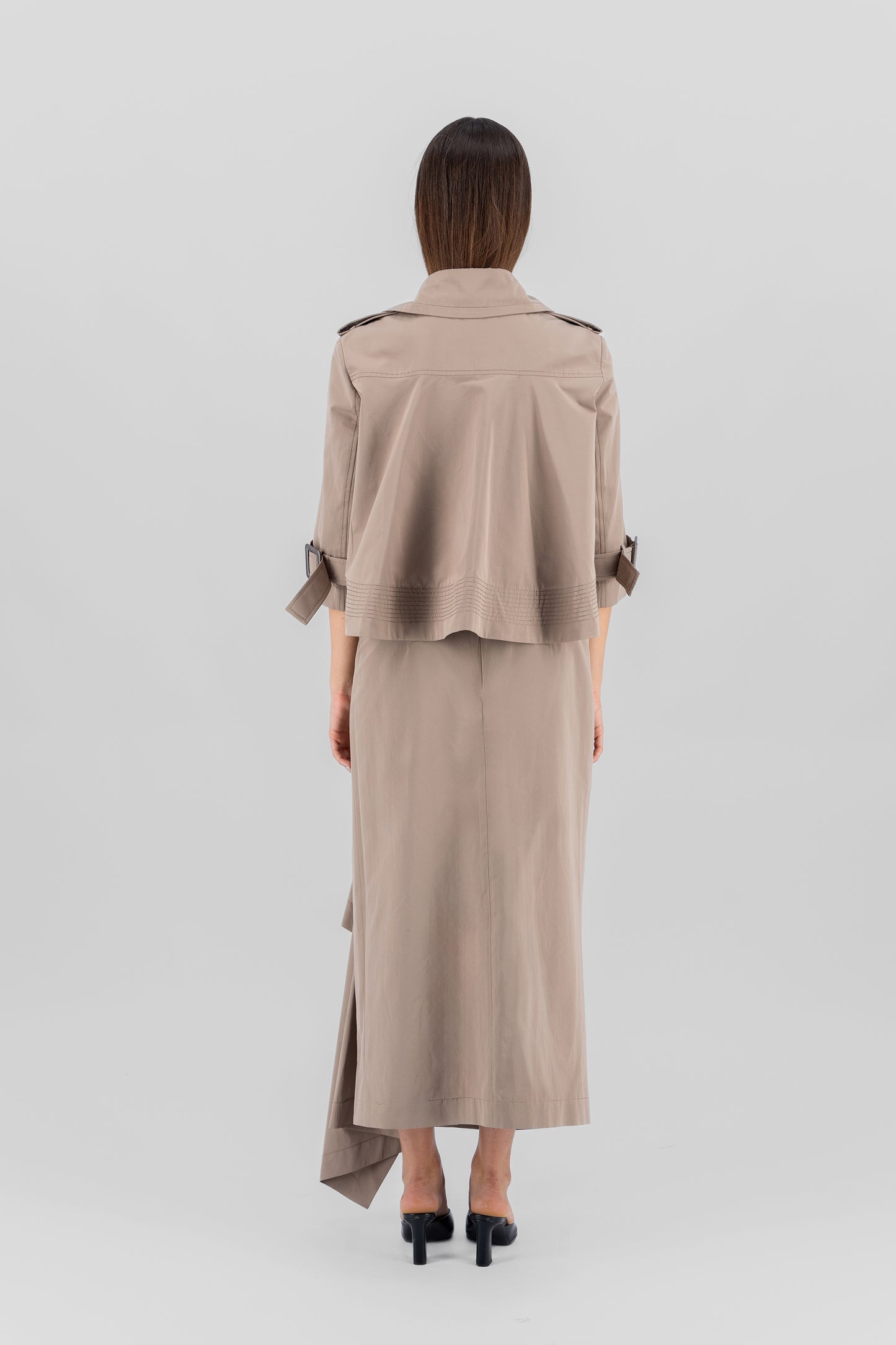 Column draped skirt