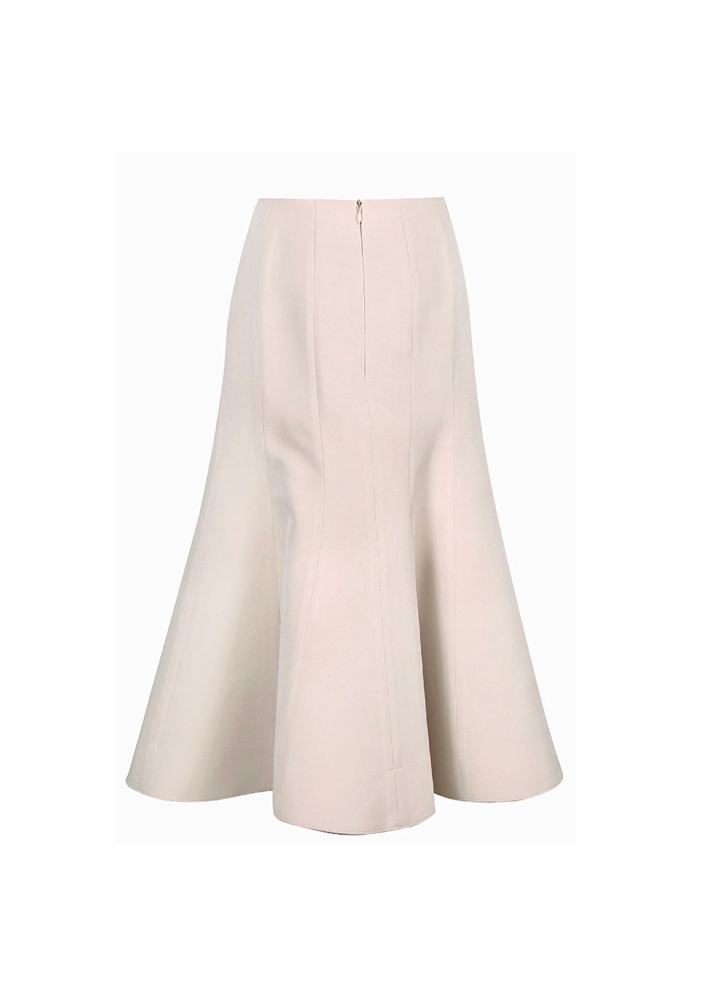 Midi raw hem flared skirt