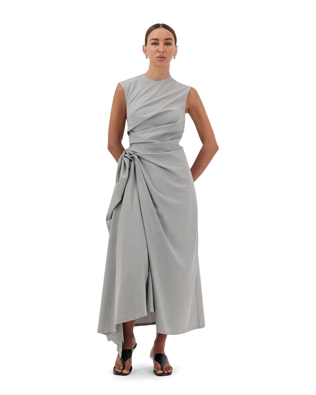 sculpted sleeveless dress