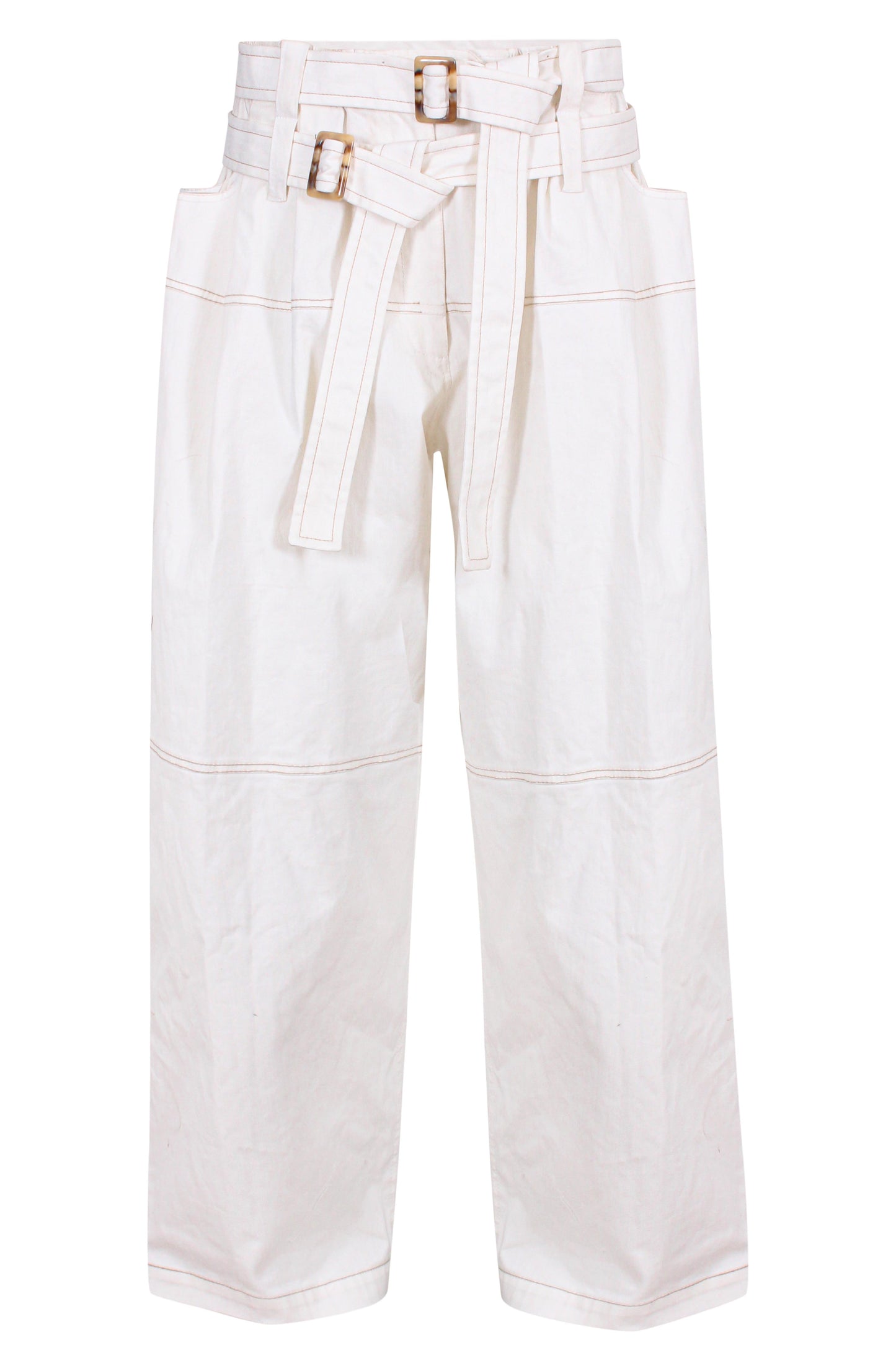 Double belts baggy pants