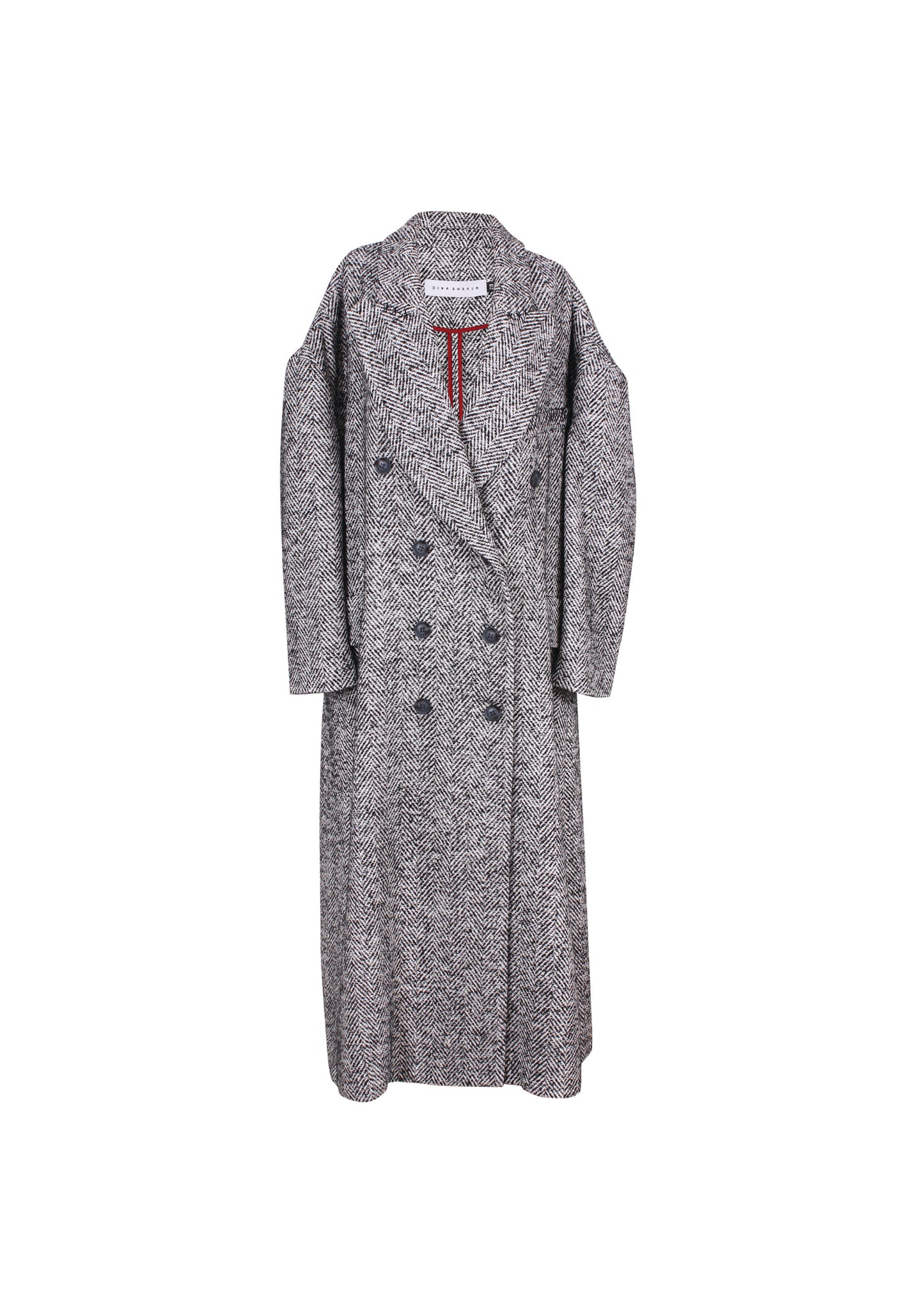 Oversized maxi double breasted wool coat