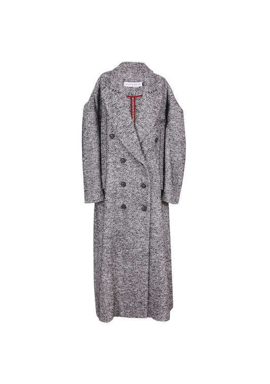 Oversized maxi double breasted wool coat