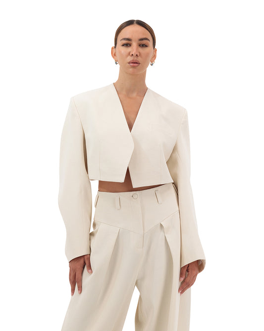 Engineered sleeves blazer