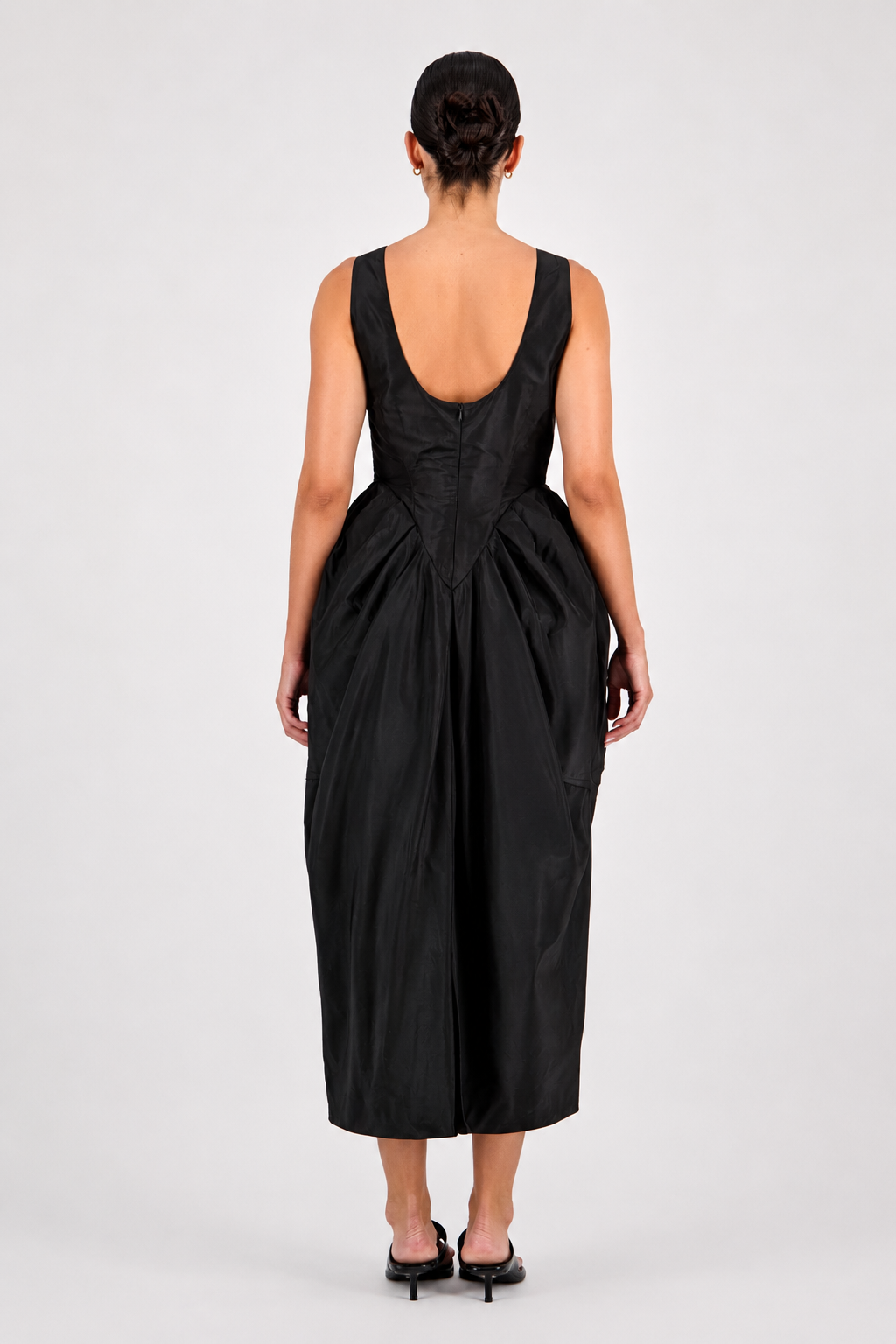Sculpted oval cascade dress