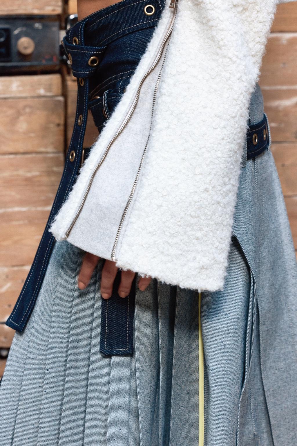 Cropped wool biker jacket