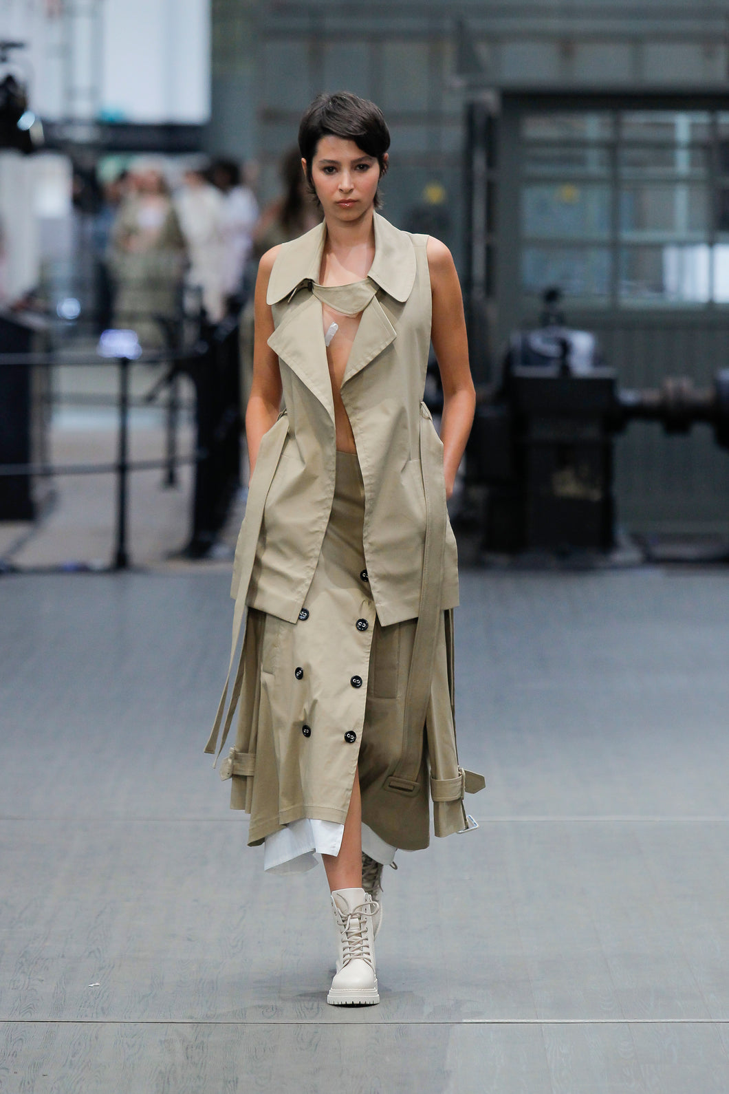 Deconstructed Backless Trench Vest
