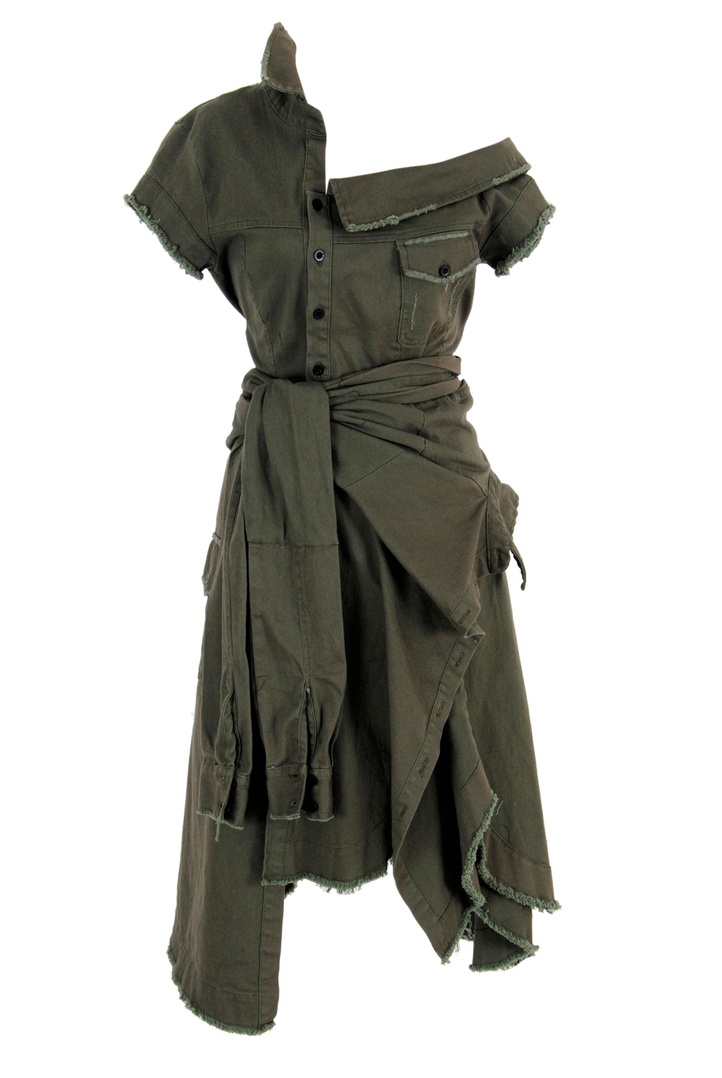 deconstructed double shirt dress