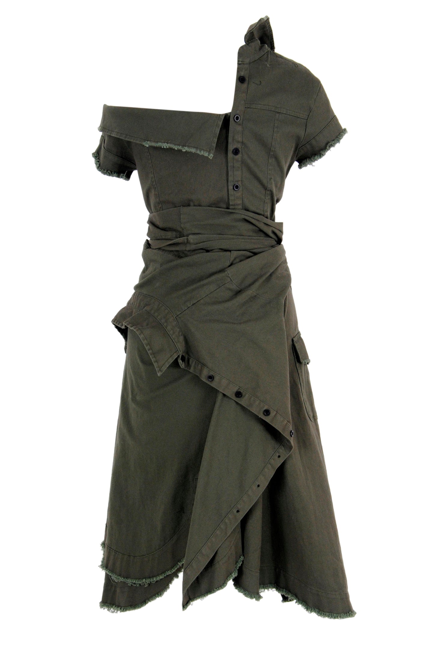 deconstructed double shirt dress