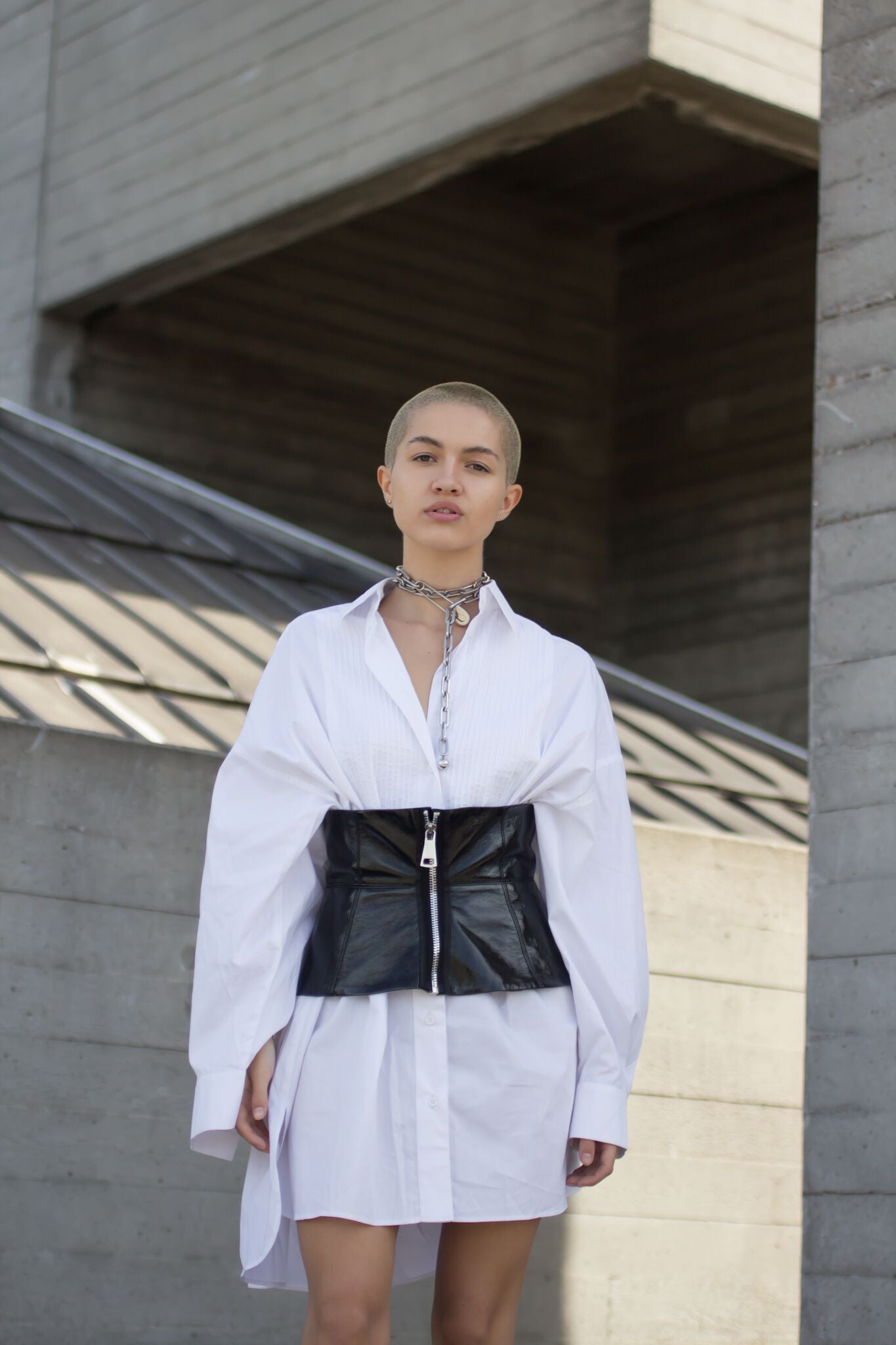 Oversized Tuxedo Poplin Shirt