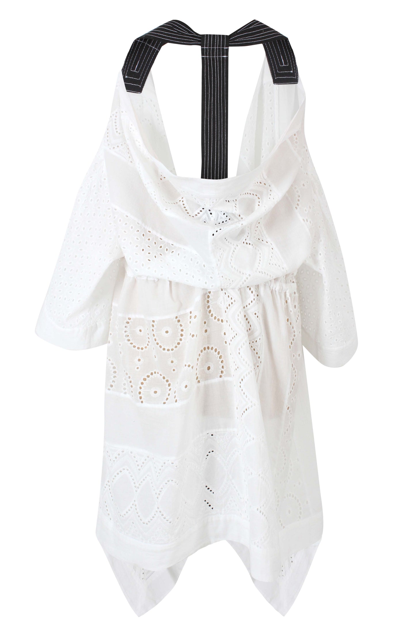 embroidered draped back kimono