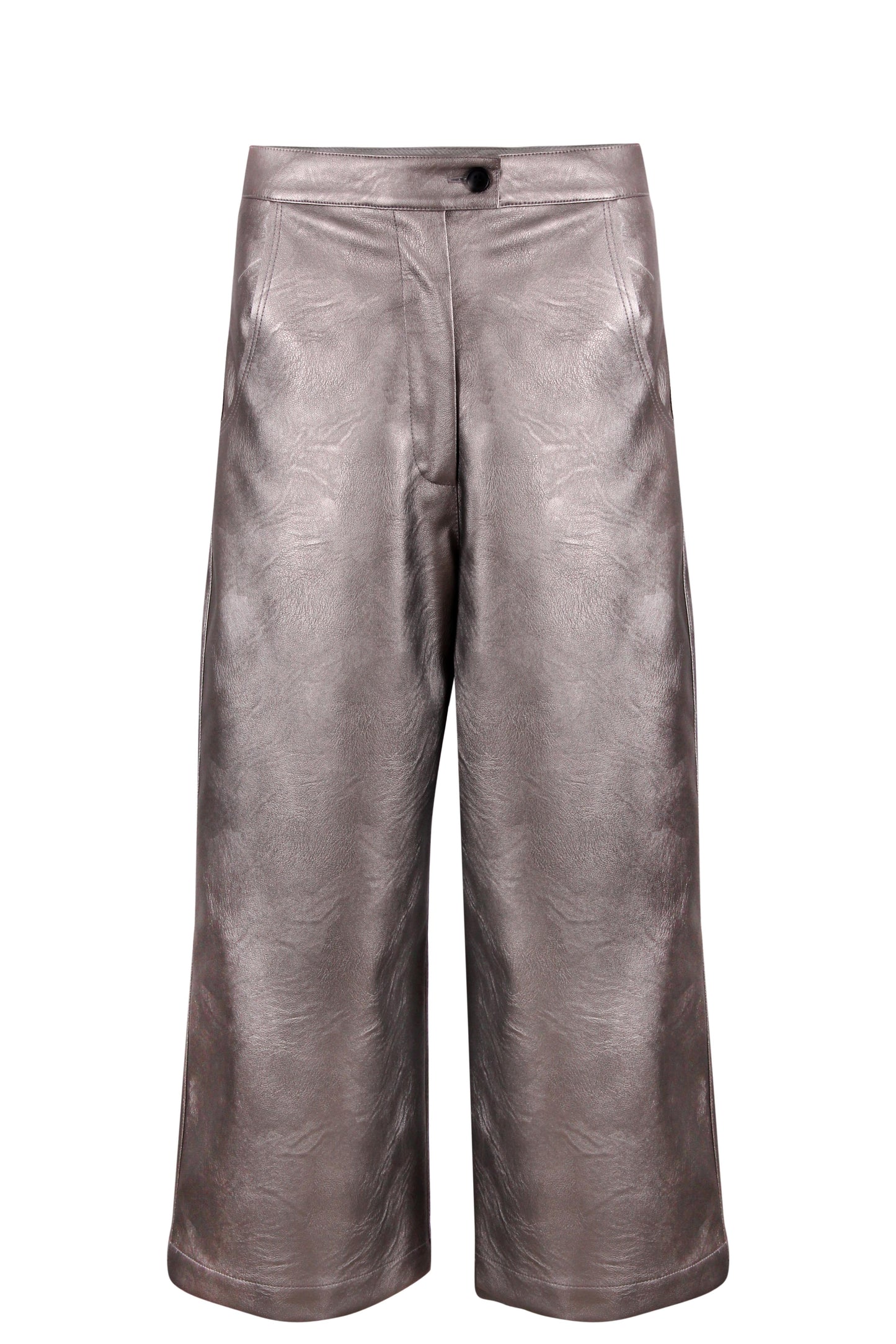 Vegan leather cropped pants