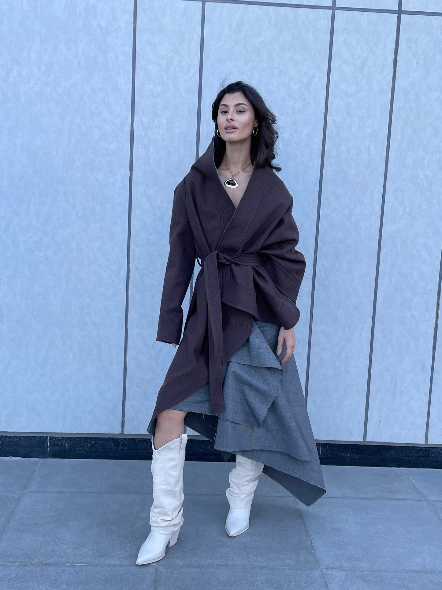 Asymmetric One Sleeve Cape