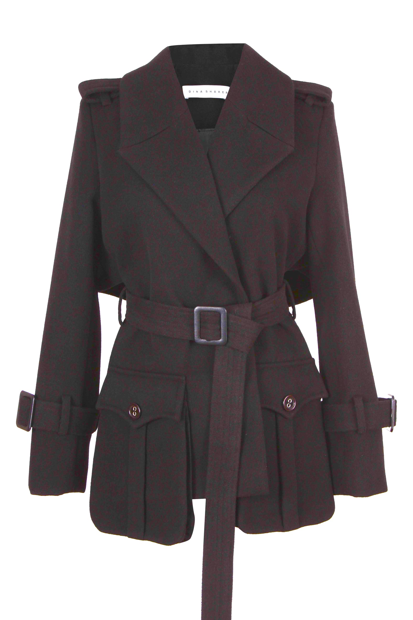 Deconstructed wool jacket with cropped back