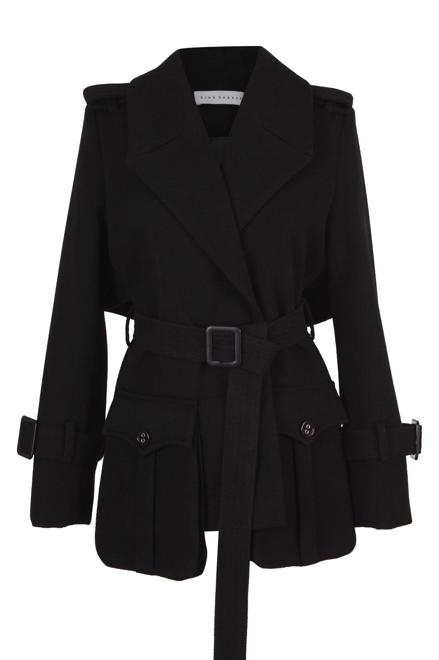 Deconstructed wool cropped back jacket