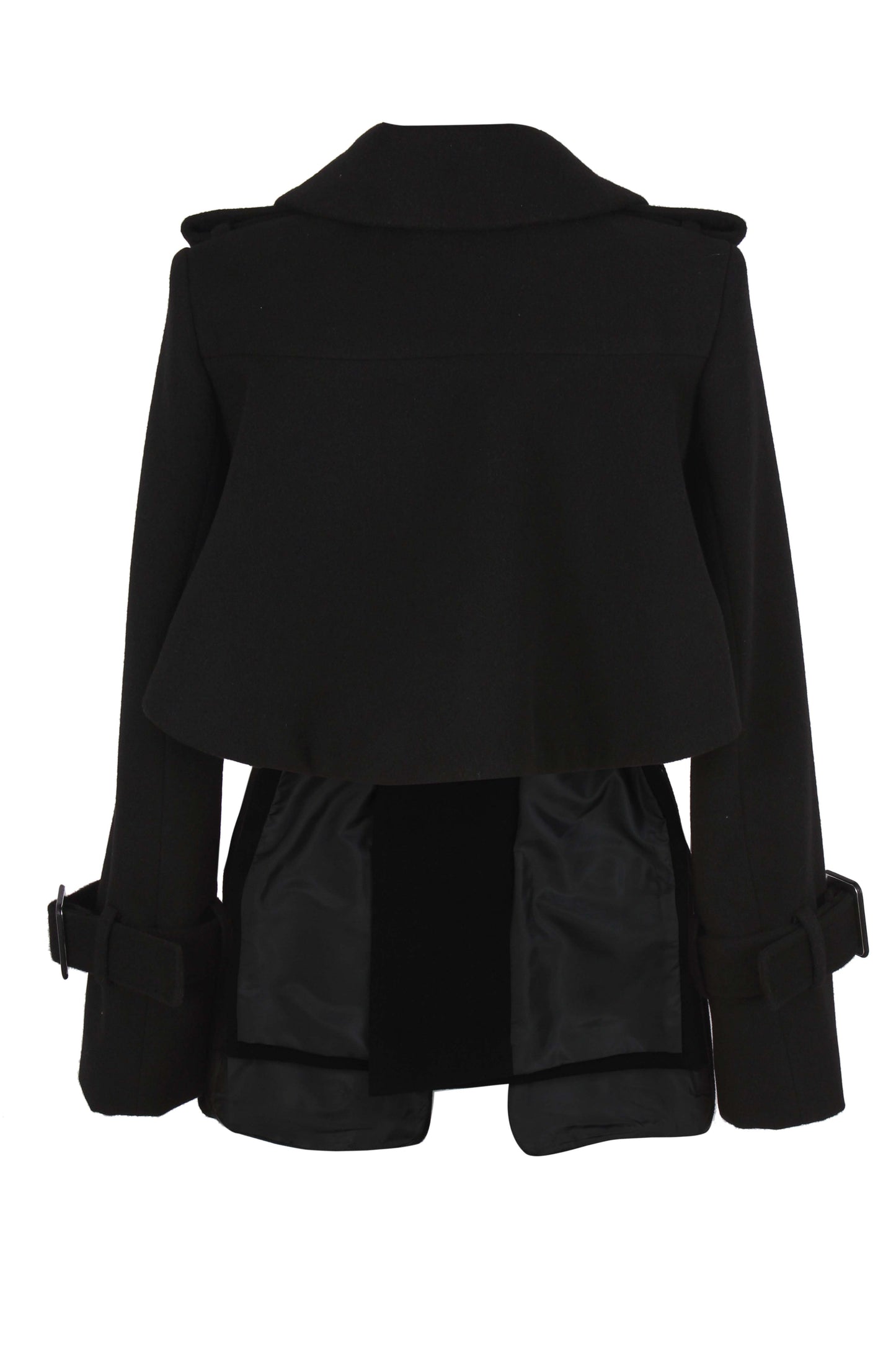 Deconstructed wool cropped back jacket