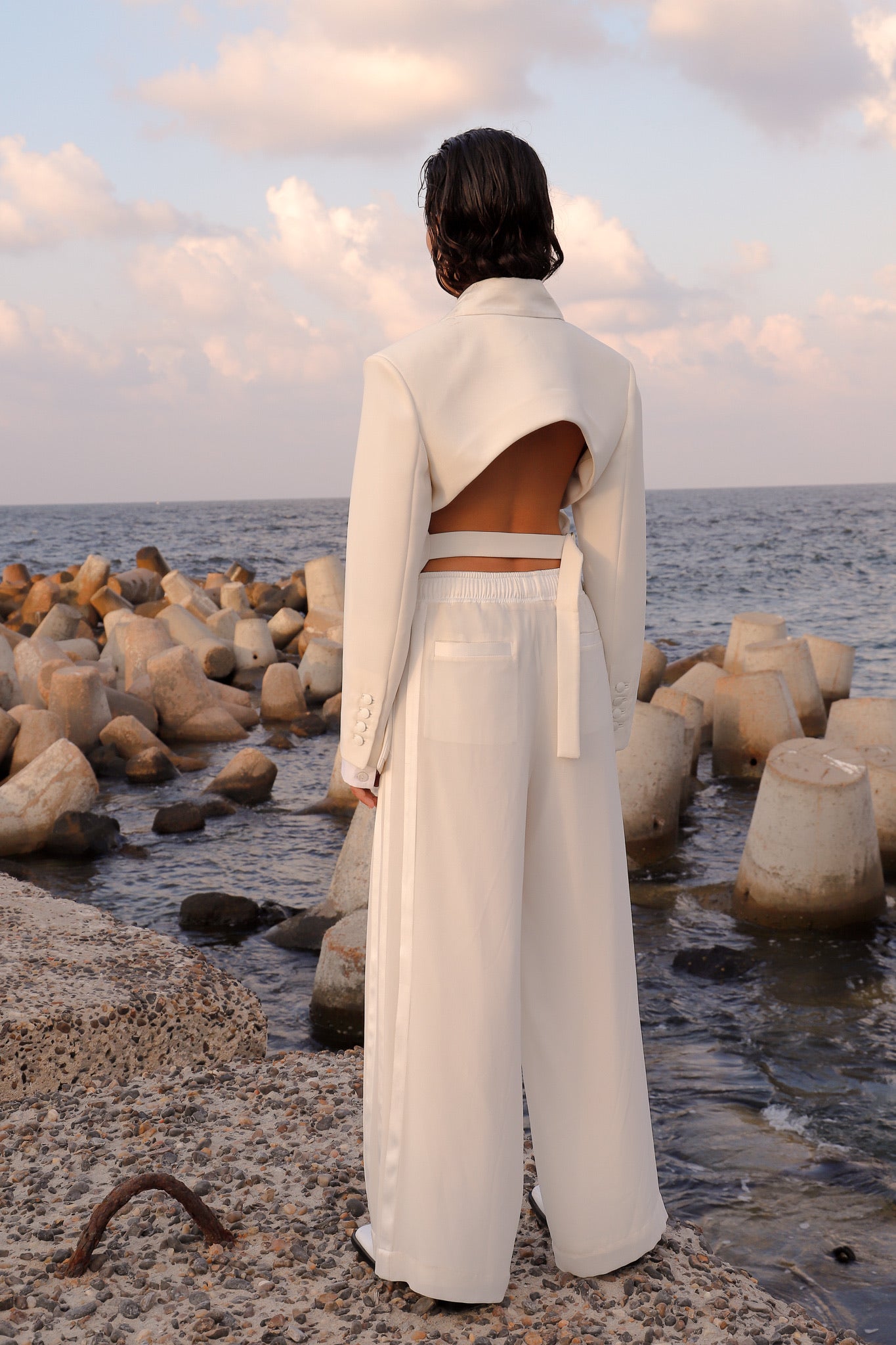 Backless Satin Lapel Tuxedo