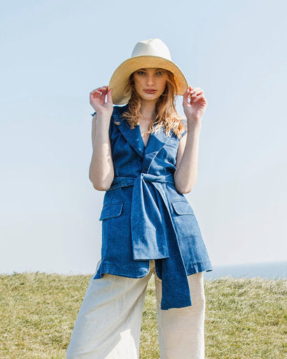 Deconstructed Denim Cutout Vest