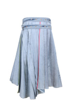 Load image into Gallery viewer, Asymmetric Washed Denim Pleats Skirt
