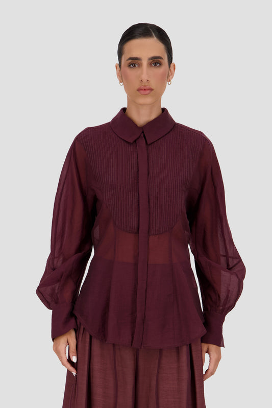 Engineered Back Volume Sheer Shirt