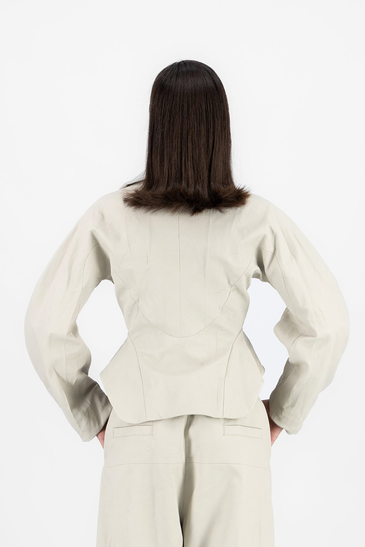 Cocoon sculpted leather jacket