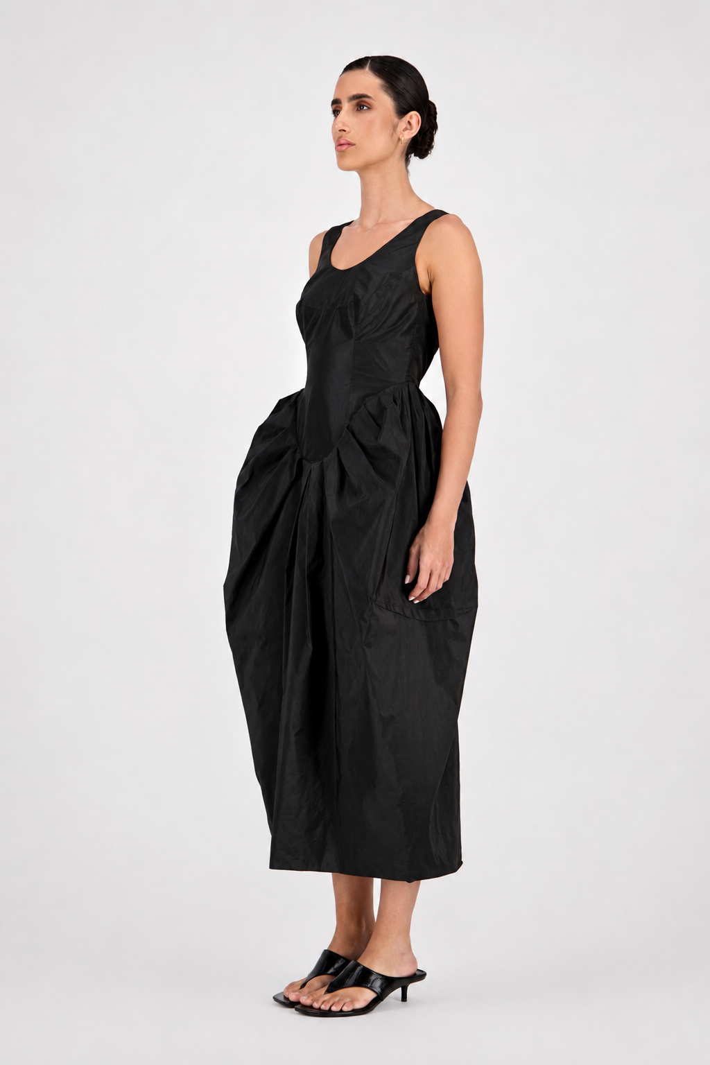 Sculpted oval cascade dress