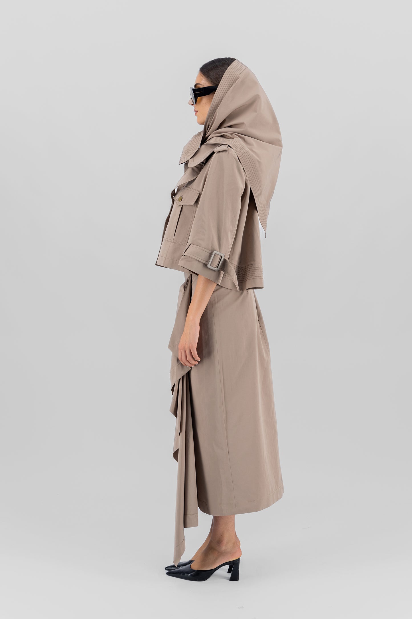 Scarf Safari shirt jacket