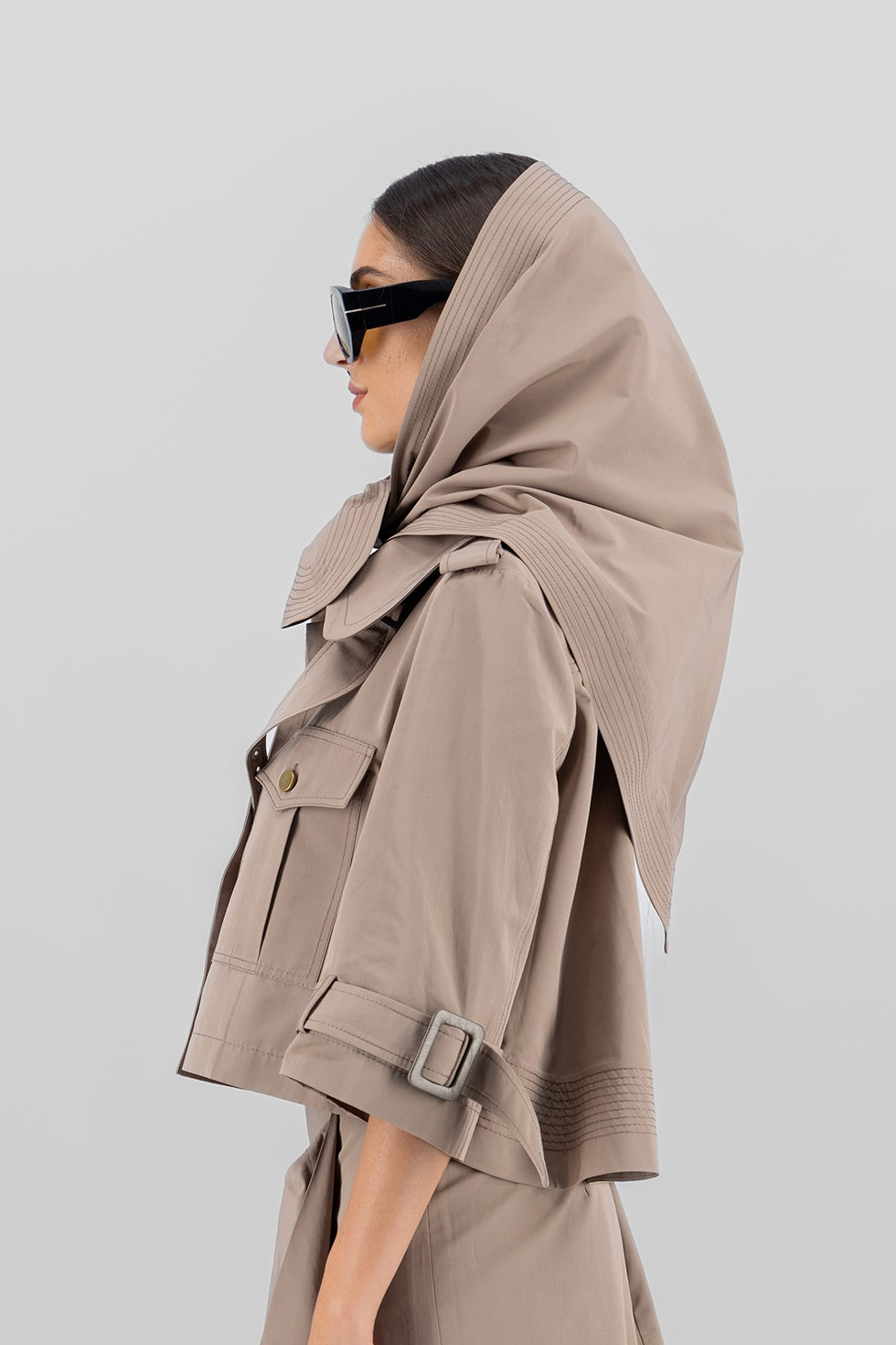 Scarf Safari shirt jacket