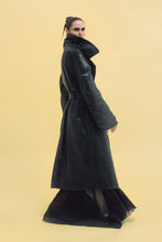 Load image into Gallery viewer, Hybrid biker Leather trench coat
