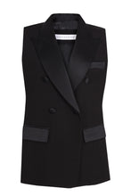 Load image into Gallery viewer, open back tuxedo vest

