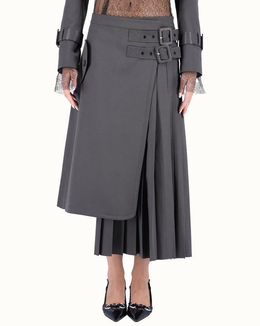 Asymmetric column pleats skirt - release 3