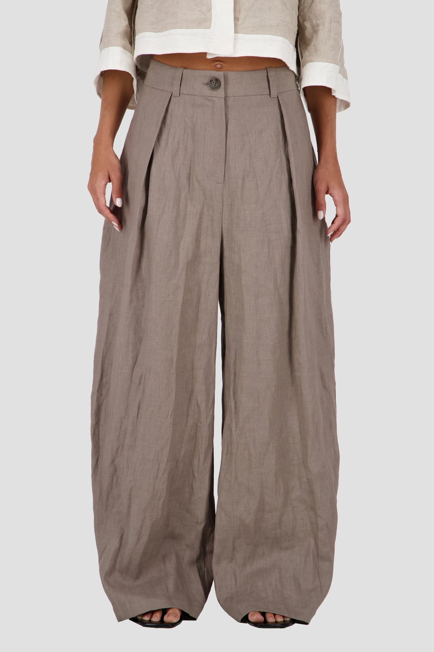 Engineered tailored linen pants