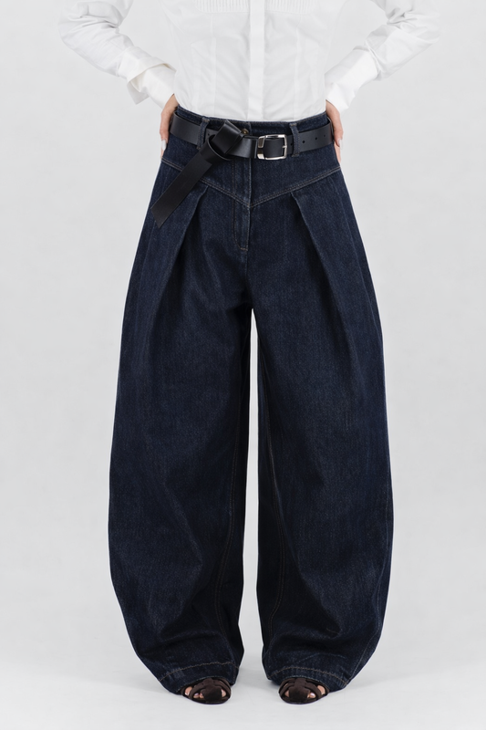Engineered cocoon denim pants