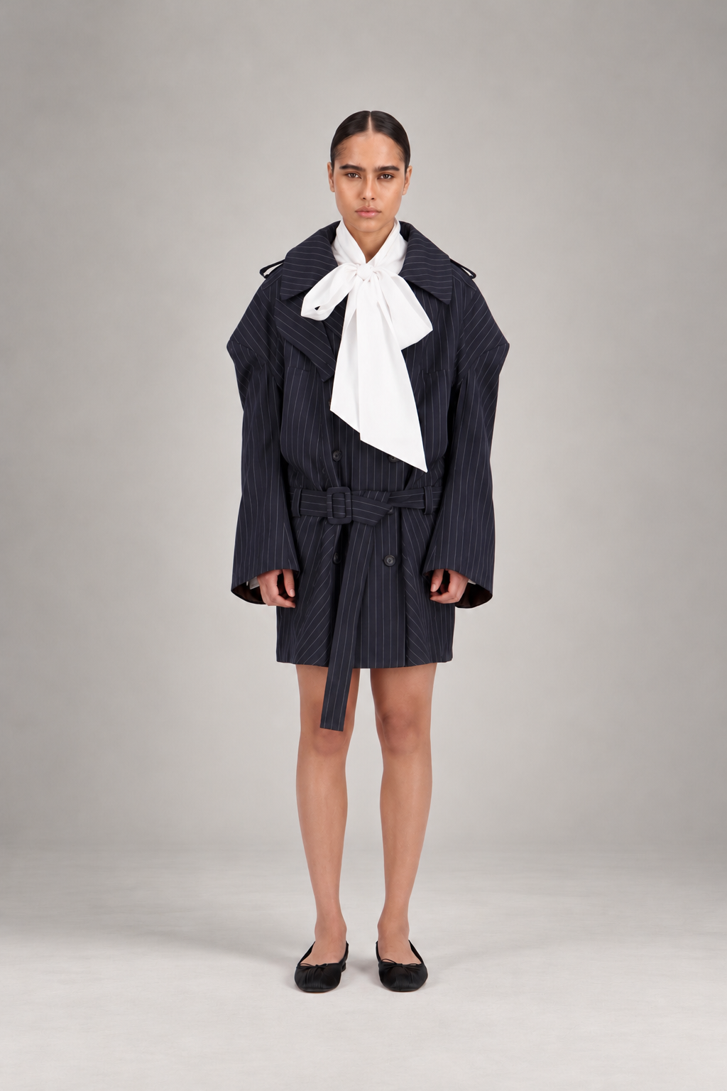 Hybrid Double-Sleeved Belted Coat